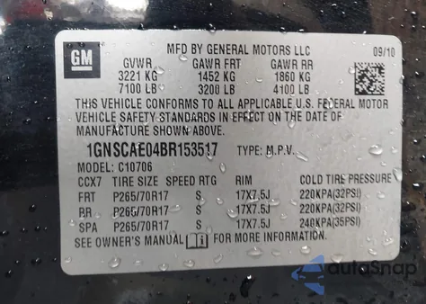 2011 Chevrolet Tahoe Ls from USA, damaged, VIN 1GNSCAE04BR153517